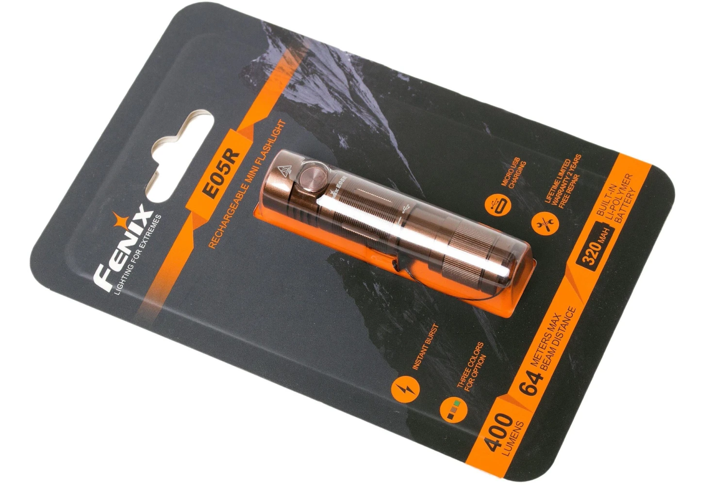 Fenix E05R Aufladbare Schlüsselbundlampe, Braun 8 Fenix E05R Aufladbare Schlüsselbundlampe, Braun – Bild 6